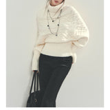 KANING Mahjong Bat Sleeve Turtleneck Sweater Women 2026 Autumn And Winter New Lanky Knitting Shirt