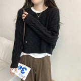 Kaning Fashion Round-Necked Jasmine Knitted Shirt 2026 Autumn And Winter New Blouse With Lazy Wind Sweater