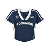 Hottie Summer V-Neck Scrabble Short-Sleeved Sports Letter Print Tight Short T-Shirt