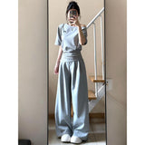 Sports Suit Women's Summer New Korean Version Of Loose Thin Fashion Salt Set With Short-Sleeved Trousers Casual Two-Piece Set