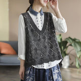 Spring And Summer Autumn Women Hollow Vest Women's Literature And Art Retro Knitted Ocean Outside Loose Large-Size Vest Chantling Shoulder Coat