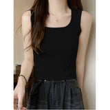 White Sling Vest Women's Suit With A Solid-Color Wide Shoulder Strapless Short Coat Summer Wear