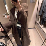 KANING Korean Languid T-Shirt In The Lazy Wind 2026 Autumn Dress New Women's Knee Sweater Long Coat