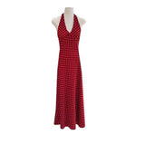 Red Wave Dot Hanging Neck Sling Dress Women's Summer Tourism Beautiful Seaside Resort Beach Long Skirts For Exclusive