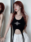 Sexy Babes Sling Vest Women's Summer Dress New Short-Term Repair Umbilly Inside U-Neck High-Rise Top