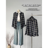 Real Shooting Retro Loose Sun Plaid Shirt Jacket Style Women's Spring And Autumn Design Sense Of Niche Temperament