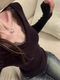 Pure-Want Sexy Lace Lace V Collar Bottom Shirt Women Autumn And Winter Thread De-Velvet Slim Slime Inside The Clothes
