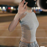 Solid Color Bottom Slim Short-Sleeved T-Shirt Women Summer Tide New Thin Short-Sleeved Top Woman