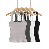 Spice Girls U-Necked Back Twisting Shersion Sling Sling Sports Fitness Bottom Sleeveless T-Shirt