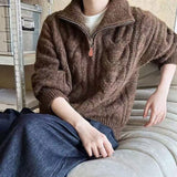 KANING Solid Color Lazy Windy Sweater 2026 Autumn And Winter New Thick Collar Knit Coat Woman