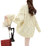 Miss Xue Loose Lazy Nail Bead Sweater Female Design Temperament 2026 Autumn Dress New Thin Outer Cloth
