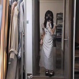 New Chinese Style Buckle Elegant Cheongsam Skirt Women's Summer 2025 New Cool Feeling Waist Thin Dress