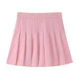 Four Seasons Short Dress Women's Hundredfolded Dress JK Uniform Skirt Fashion Half-Sleep (Long + Safety Pants + Zipper + Button)