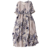 2026 New Spring And Summer Women's High-End Maid Dress Print Loose Retro Skirt