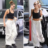 Trend-Setter Loose Workwear Trousers Women's In Blogger Street To Relax The Waist Thin Paper Bag Trousers Wide Leg Trousers