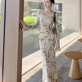 Autumn's Great-Looking Dress Light Extravagant Feeling Niche Does Not Hit The Money To Attend Important Occasions To Print Dress Women