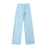 Hottie Summer Thin Drawstring Comfortable Loose Yoga Pants Straight Broad Leg Pants Low Waist Shake Trousers