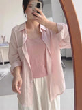 New Fashion Slimming Small Small Sleeves Thin Thin Sunscreen Shirt Women's Summer Korean Version Of Loose Cardigan Coat Female Trend