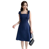 Designing A Bow With A Bow With A Dress For Women's Summer Small Casual Temperament Sleeveless A-Word Short Skirt