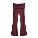 New Hottie Sexy Casual Flare Trousers Design Feel Thin Straight Broad Leg Pants Low Waist