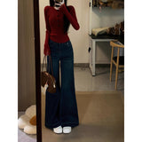 KANING Korean Babes Taut Mah-Shua New Year Red Sweater Spring And Autumn High-End Knitted Shirt