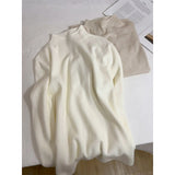 KANING Simple Half-High Collar Knitted Bottom Shirt Women 2026 Autumn And Winter Soft Long Sleeves With Sweater Top
