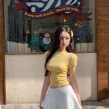 2026 Simple Temperament Round-Neck Short-Sleeved Female Slimming Commuting Korean Women's Top Dress