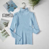 Spring And Autumn Blouse New Korean Version Of The Slime With High-Necked Long-Sleeved Bottom Shirt Thin Sweater Knitted Sweater Tide
