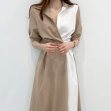Summer New Waist Temperament French Splicing Dress Design Small Taste Style Fashion Dress