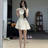 White Royal Sister Style Advanced Sensation A-Floor Dress 2025 New Sleeveless Design Sensing French Dresses Women's Summer