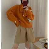 KANING Korean Lazy Sweater 2026 New Winter Fashion Exploding Scarf Knitted T-Shirt
