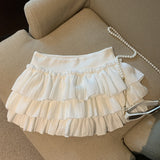 Sweet Wind Multi-Level Spoon Cake Half Dress Girl Spring Summer A Short Skirt