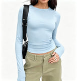 Ins Sexy Hottie Short-Sleeved T-Shirt Girl Basic Long-Sleeved Bottom Top Lady