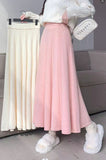 KANING Knitted Wool Skirt Half-Dress 2026 Autumn And Winter New Long Thicker Folding Skirt