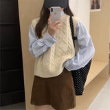 KANING Milk Gentle Round-Neck Sweater Vest 2026 Korean Version Of Loose Soft Knitted Vest Woman