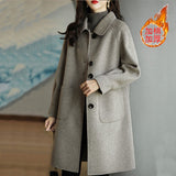 Mao This Coat Woman 2025 Autumn And Winter New Small Man Thick Korean Version Of The Long-Term Coat