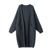 Long Knitted Cardigan Women's Autumn And Winter 2026 Korean Version Of Lazy Windy Sweater Jacket