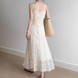French Apricot-Coled Dress Women's Summer 2026 New High-End Temperament Lace Heavy Industrial Dress