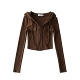 Thick Knitting Pit Hooded Zip-Up Tops Slimy Hottie Hoodie Long Sleeves