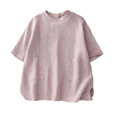 Real Shooting 2026 Summer New Cotton Spousted Simple Good-Looking Series Short-Sleeved Shirt Loose Thin Cotton Linen