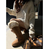 KANING Lazy Rag Knitwear Set Women's Autumn 2026 New High-Waist Shorts Sweater Two-Piece