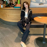 923 # Net Red Sports Set Female Autumn Student Korean Version Of Loose Fashion Leisure Two Sets Of Running Clothes