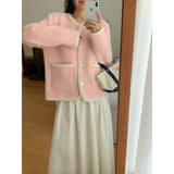 KANING Imitation Sabled Pearl Knitted Cardigan 2026 Autumn New French Small Scented Sweater Jacket