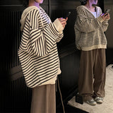KANING Casual Gentle Wind Striped Hooded Knitted Cardigan Women's New Relaxed Lazy Sweater Tops In Autumn