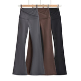 22366 New Winter Women's Wear Hair V Waist-Up Yoga Pants Casual Flared Trousers Women's Style