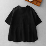 Real Shooting 2026 Summer New Cotton Spousted Simple Good-Looking Series Short-Sleeved Shirt Loose Thin Cotton Linen