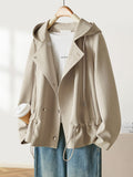 Autumn Hooded Short Windcoat Lady 2025 Spring And Autumn New Loose This Year's Popular Coat Woman