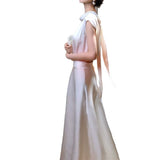 2026 Summer Elegant Temperament Ribbon Dress Lanky High-Rise High-Rise A Word Thin Dress
