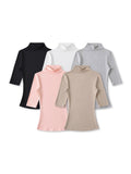 Pure Lustful Breeze High-Necked Mid-Sleeve T-Shirt Mid-Sleeve Bottom Short-Sleeved Top T-Shirt Inside The Body