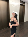 Sexy Sleeveless Sling Dress Women Summer Fashion Pure Hottie Seaside Vacation Slimming Dress